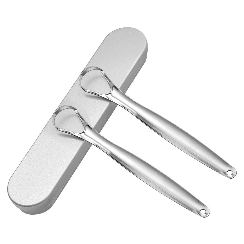 EverSmileCo™ Stainless Steel Tongue Brush & Scraper